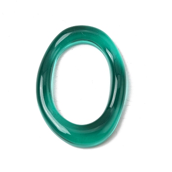 Transparent Resin Pendants, Oval Charm, Teal, 40x38x5mm, Hole: 27x19mm
