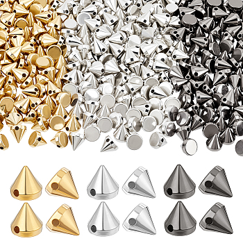 450Pcs 3 Colors Resin Spikes Screwback Studs, for DIY Craft Cool Rivets Punk, Mixed Color, 7.5x7mm, Hole: 1.5mm, 150pcs/color