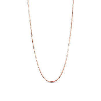 SHEGRACE 925 Sterling Silver Snake Chain Necklaces, with S925 Stamp, Rose Gold, 17.7 inch(45cm)0.8mm
