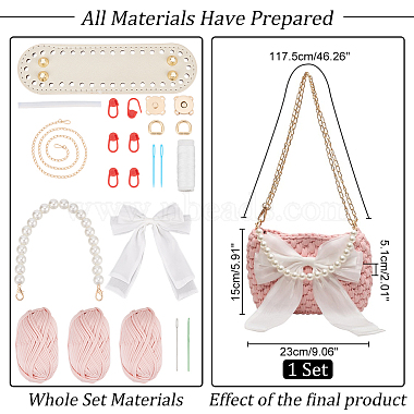 DIY Women's Bowknot Crossbody Bag Making Kits(PURS-WH0005-58V)-2