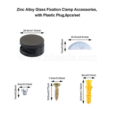 Accessoires de pince de fixation de verre en alliage de zinc(SW-TAC0001-27)-8