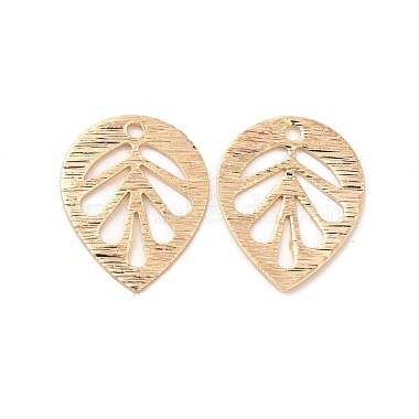 Real 18K Gold Plated Leaf Brass Charms