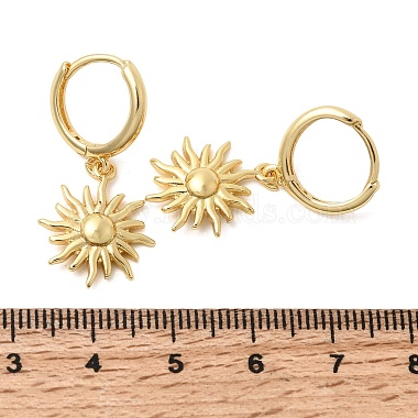 Sun Brass Hoop Earrings(EJEW-H180-30A-G)-5