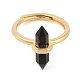 Double Pointed Hexagonal Prism Natural Obsidian Adjustable Rings for Women(RJEW-G327-01G-06)-2