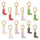 6 Pairs 6 Colors Alloy Enamel Boots Dangle Leverback Earrings with Iron Pins(EJEW-AN0004-70)-1