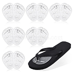 6 Pairs Gel Forefoot Pads for Flip Flops, Non-Slip Ball of Foot Cushions, Clear, 100x70x7.5mm(FIND-GA0008-31A)