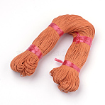 Waxed Cotton Cord, Dark Orange, 1mm, about 360yard/bundle(330m/bundle)(YC-S007-1mm-158)
