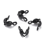 304 Stainless Steel Bead Tips, Electrophoresis Black, 8x4mm, Hole: 1mm(X-STAS-F075-26B)