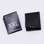 Kid's Size Label, Woven Crafting Craft Cotton Labels, for Clothing Sewing, XXL, Black, 35x13x0.1mm, about 200pcs/bag(DIY-WH0183-76XXL-01)