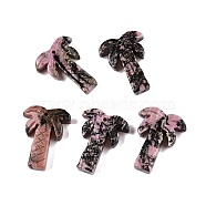 Natural Rhodonite Coconut Tree Pendants, Palm Tree Charms, 27~28x19~22x5~6mm, Hole: 1.2~1.5mm(G-N342-02D)