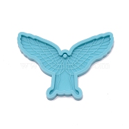 DIY Silicone Jewelry Molds, Resin Casting Molds, for UV Resin & Epoxy Resin Jewelry Making, Wing, Deep Sky Blue, 54x74.5x5.5mm, Hole: 2.6mm, Inner Diameter: 29.5x69mm(DIY-TAC0011-34)