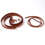 PU Leather Bag Straps Set, Flat, Bag Replacement Accessories, Sienna, 2.6~134x0.8~3.8x0.2~0.7cm, Hole: 4mm, 5pcs/set(FIND-WH0075-23C)