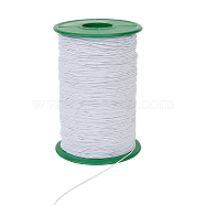 Round Elastic Cord, with Polyester Outside and Rubber Inside, White, 0.5mm, about 380~400m/roll(EW-WH0006-03A)
