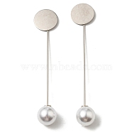 Iron with ABS Imitation Pearl Hair Stick Findings, Platinum, 77x15x12mm(MAK-K021-04P)