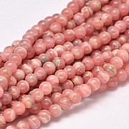 Round Natural Rhodochrosite Bead Strands, 4mm, Hole: 1mm, about 98pcs/strand, 15.5 inch(G-F289-21-4mm)