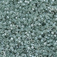 MIYUKI Delica Beads, Cylinder, Japanese Seed Beads, 11/0, (DB1484) Transparent Light Moss Green Luster, 1.3x1.6mm, Hole: 0.8mm, about 2000pcs/10g(X-SEED-J020-DB1484)