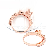 Zinc Alloy Open Back Bezel Pendants(rotatable), For DIY Epoxy Resin, Pressed Flower Jewelry, Flat Round with Pigeon Shape, Cadmium Free & Lead Free, Rose Gold, 38x39.5x3.5mm, Hole: 1.6mm, Inner Size: 27.5mm(PALLOY-WH0076-82RG-RS)