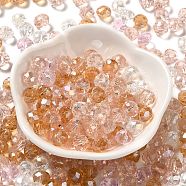 Glass Beads, Faceted, Rondelle, Pearl Pink, 8x6mm, Hole: 1mm, about 145pcs/60g(EGLA-A034-SM8mm-23)