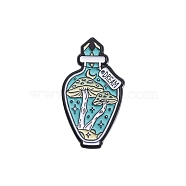 Black Alloy Brooches, Enamel Pins, Bottle, Turquoise, 30x17mm(PW-WG3BD8C-01)