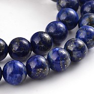 Natural Lapis Lazuli Round Bead Strands, Dyed, 8mm, Hole: 1mm, about 49pcs/strand, 15.5 inch(G-M230-02-8mm)