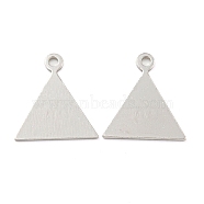 925 Sterling Silver Triangle Charms, with 925 Stamp, Real Platinum Plated, 11x10x0.5mm, Hole: 1mm(STER-B005-36P)