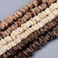 Coconut Beads Strands, Square Heishi Beads, Mixed Color, 6~8x2~6mm, Hole: 1.6mm, about 110pcs/Strand, 15.75 inch(40cm)(COCB-D005-01)