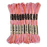 10 Skeins 6-Ply Polyester Embroidery Floss, Cross Stitch Threads, Segment Dyed, Dark Salmon, 0.5mm, about 8.75 Yards(8m)/skein(OCOR-K006-A31)