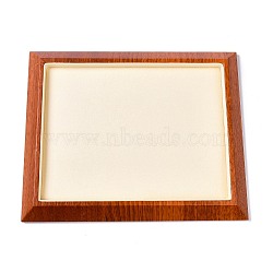 Rectangle Wood Pesentation Jewelry Bracelets Display Tray, Covered with Microfiber, Coin Stone Organizer, Antique White, 25x20x2.1cm(ODIS-P008-19B-02)