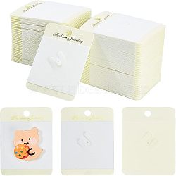 Velvet and Plastic Brooch Display Cards, Rectangle, Light Yellow, 7.4x5.6x0.1cm(DIY-WH0209-43)