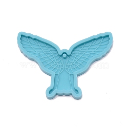 DIY Silicone Jewelry Molds, Resin Casting Molds, for UV Resin & Epoxy Resin Jewelry Making, Wing, Deep Sky Blue, 54x74.5x5.5mm, Hole: 2.6mm, Inner Diameter: 29.5x69mm(DIY-TAC0011-34)