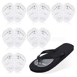 6 Pairs Gel Forefoot Pads for Flip Flops, Non-Slip Ball of Foot Cushions, Clear, 100x70x7.5mm(FIND-GA0008-31A)