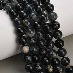 Natural Blue Tourmaline Beads Strands, Smooth Round, 8mm, Hole: 1mm, about 49pcs/strand, 15.35''(39cm)(GG-NH0002-A01-8mm)