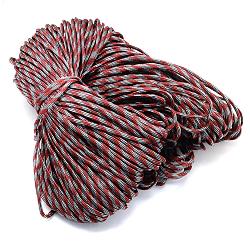 7 Inner Cores Polyester & Spandex Cord Ropes, with Patterns, for Rope Bracelets & Shoe Lace Cord Making, Indian Red, 4mm, about 109.36 yards(100m)/bundle, 420~500g/bundle(RCP-R006-080)