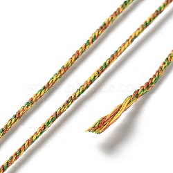 Polyester Twisted Cord, Round, for DIY Jewelry Making, Yellow, 1.2mm, about 38.28 Yards(35m)/Roll(OCOR-G015-01B-32)