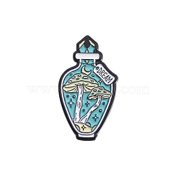 Black Alloy Brooches, Enamel Pins, Bottle, Turquoise, 30x17mm(PW-WG3BD8C-01)