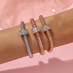 3Pcs Alloy Rhinestone Bangle Set, Stackable Bangles for Women, Column, Inner Diameter: 2-3/4 inch(7cm)(FS-WG4938A-04)