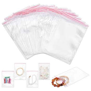 1000Pcs Plastic Resealable Packaging Bags, Top Seal, Self Seal Bag, Rectangle, Clear, 15x10cm, Unilateral Thickness: 2 Mil(0.05mm)