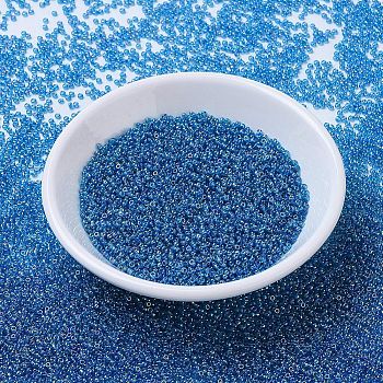 MIYUKI Round Rocailles Beads, Japanese Seed Beads, 11/0, (RR291) Transparent Capri Blue AB, 2x1.3mm, Hole: 0.8mm, about 50000pcs/pound