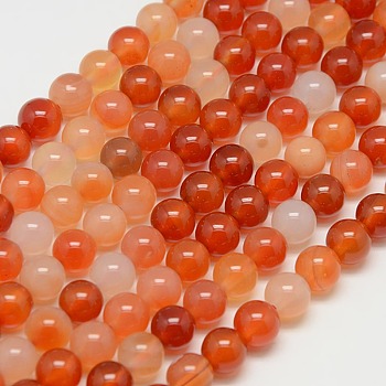 Chapelets de perles en cornaline naturelle, ronde, Grade a, 8mm, Trou: 1mm, Environ 45 pcs/chapelet, 15 pouce