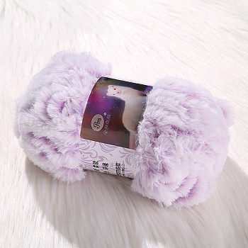 Polyester & Nylon Yarn, Imitation Fur Mink Wool Chunky Yarn, for DIY Knitting Soft Coat Scarf, Lavender, 13mm, about 32.81 Yards(30m)/Skein