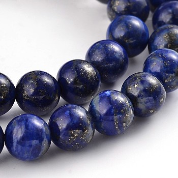 Natural Lapis Lazuli Round Bead Strands, Dyed, 8mm, Hole: 1mm, about 49pcs/strand, 15.5 inch