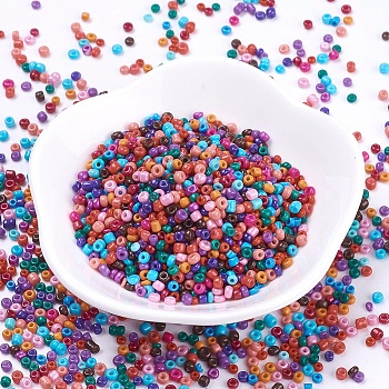 12/0 Baking Paint Glass Seed Beads, Mixed Color, 1.5~2x1.5mm, Hole: 0.5~1mm, about 30000pcs/bag