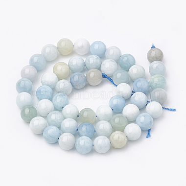 Chapelets de perles en aigue-marine naturelle(G-S333-8mm-003)-3
