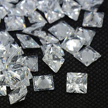 7mm Clear Square Cubic Zirconia Cabochons
