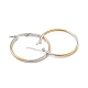 Two Tone 201 Stainless Steel Hoop Earrings with 304 Stainless Steel Pins for Women(EJEW-B016-03B)-2
