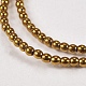 Golden Plated Electroplate Non-Magnetic Synthetic Hematite Round Beads Strands(X-G-J169A-2mm-04)-3