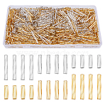 1422Pcs 6 Style Glass Twisted Bugle Beads, Metallic Colours, Mixed Color, 6~26x2~2.5mm, Hole: 0.5~1mm(SEED-FH0001-11)