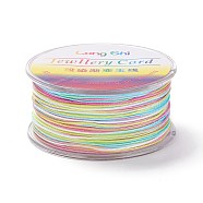 Segment Dyed Polyester Thread, Braided Cord, Colorful, 1mm, about 54.68 yards(50m)/roll(NWIR-I013-E-17)