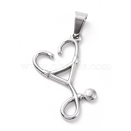 Non-Tarnish 304 Stainless Steel Pendants, Echometer, Stainless Steel Color, 27x23.5x2mm, Hole: 3.5x7.5mm(STAS-G261-04P)