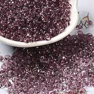 Transparent Colours Glass Seed Beads, Fringe Teardrop Beads, Rosy Brown, 6/0, 4~4.5x3~3.5x4~4.5mm, Hole: 1~1.2mm, about 5625pcs/pound(SEED-P006-02A-13)